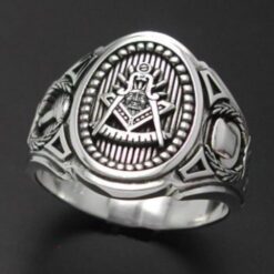 Past Master Masonic Ring in Sterling Silver ~ Cigar Band Style 018