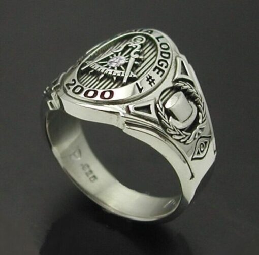 Past Master California Custom Bezel Ring in Sterling Silver ~ Cigar Band Style 018C