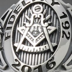 Past Master Custom Bezel Ring in Sterling Silver ~ Cigar Band Style 018C