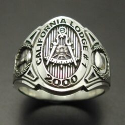 Past Master California Custom Bezel Ring in Sterling Silver ~ Cigar Band Style 018C