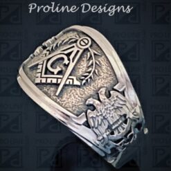 Scottish Rite Masonic Ring in Sterling Silver ~ Cigar Band Style 029