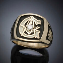 Gold with Diamond Scottish Rite Masonic Ring by ProLine Designs