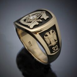 Scottish Rite Masonic Ring in Gold with 3mm Diamond ~ Style 020