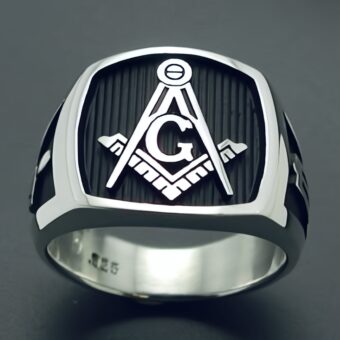Masonic Ring in Sterling Silver ~ Style 006B