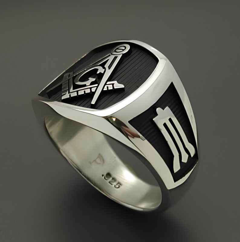 Masonic Ring in Sterling Silver ~ Style 006B