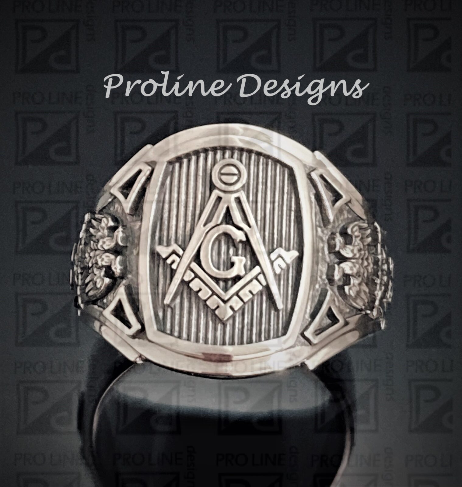 Masonic Scottish Rite Ring for Men in Sterling Silver ~ Cigar Band Style 026s