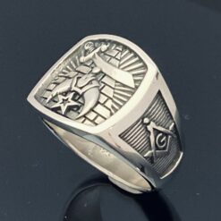 Shriner Pyramid Ring in Sterling Silver ~ Style 007