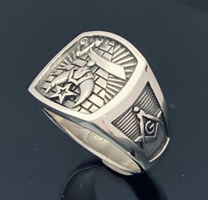 Shriner Pyramid Ring in Sterling Silver ~ Style 007
