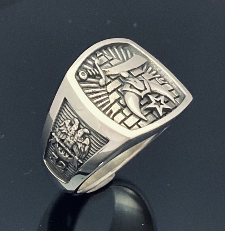 Shriner Pyramid Ring in Sterling Silver ~ Style 007