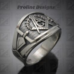 Masonic blue lodge ring in Sterling Silver ~ Cigar Band Style 027a
