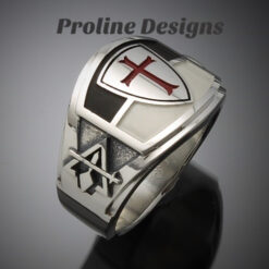 Knights Templar Masonic Ring in Sterling Silver ~ Cigar Band Style 035