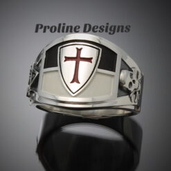 Knights Templar Masonic Ring in Sterling Silver ~ Cigar Band Style 035