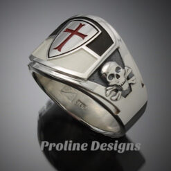 Knights Templar Masonic Ring in Sterling Silver ~ Cigar Band Style 035