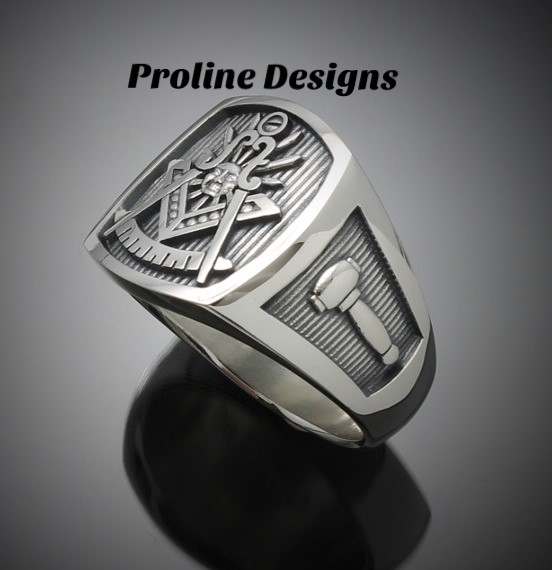 Past Master Masonic Ring in Sterling Silver with Oxidized Finish ...