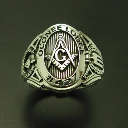 Customized Masonic Ring in Sterling Silver ~ Cigar Band Style 011CB ...