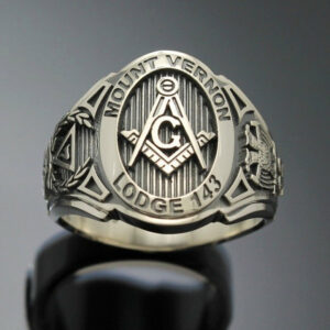 Monogrammed Masonic Ring in Sterling Silver ~ Style 002M - ProLine Designs