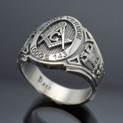 Customized Scottish Rite Masonic ring in Sterling Silver ~ Cigar Band Style 025C