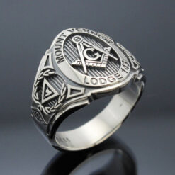 Customized Scottish Rite Masonic ring in Sterling Silver ~ Cigar Band Style 025C