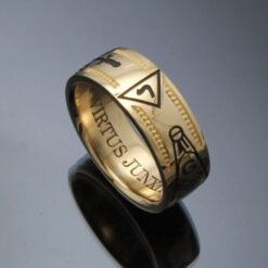 Handmade Masonic Ring in 14k Gold ~ Vintage Style 024