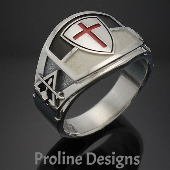 Knights Templar Masonic Ring in Sterling Silver ~ Cigar Band Style 035 ...