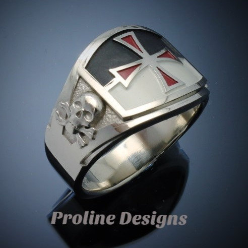 Knights Templar Masonic Ring in Sterling Silver ~ Cigar Band Style 035a ...