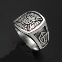 Knights Templar Ring in Sterling Silver ~ Style 017