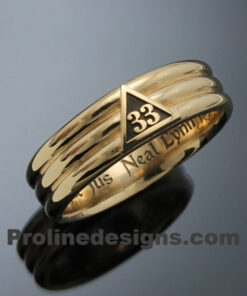 Masonic 33rd Degree Scottish Rite Ring in 14k Gold