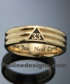 Masonic 33rd Degree Scottish Rite Ring in 14k Gold