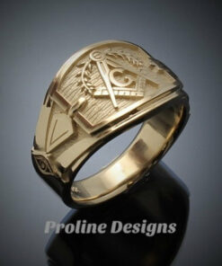 Masonic Blue Lodge Ring Cigar Band Style in Gold ~ Handmade ~ style 041g