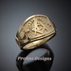 Masonic Blue Lodge Ring Cigar Band Style in Gold ~ Handmade ~ style 041g