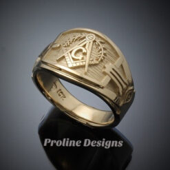 Masonic Blue Lodge Ring Cigar Band Style in Gold ~ Handmade ~ style 041g
