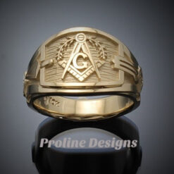 Masonic Blue Lodge Ring Cigar Band Style in Gold ~ Handmade ~ style 041g