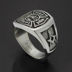 Masonic Fireman Ring in Sterling Silver ~ Style 023M