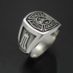 Masonic Fireman Ring in Sterling Silver ~ Style 023M