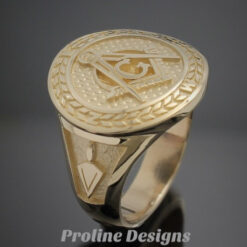 Masonic Moral Compass Ring in Gold ~ Handmade ~ style 032g