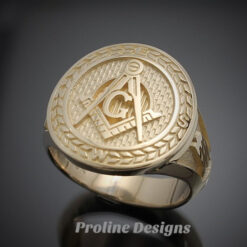 Masonic Moral Compass Ring in Gold ~ Handmade ~ style 032g
