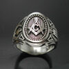 Masonic Ring in Sterling Silver ~ Cigar Band Style 011