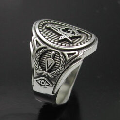 Masonic Ring in Sterling Silver ~ Cigar Band Style 011