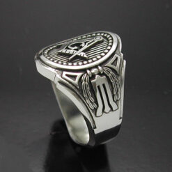 Masonic Ring in Sterling Silver ~ Cigar Band Style 011
