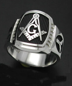 Masonic Ring in Sterling Silver ~ Cigar Band Style 021B