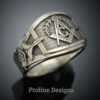 Masonic Ring in Sterling Silver ~ Cigar Band Style 027L