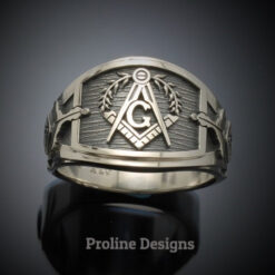 Masonic Ring in Sterling Silver ~ Cigar Band Style 027L