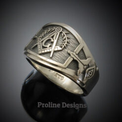 Masonic Ring in Sterling Silver ~ Cigar Band Style 027L