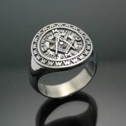 Masonic Ring in Sterling Silver ~ Moral Compass Rose "Making Good Men Better" style 033