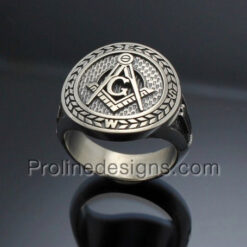 Masonic Ring in Sterling Silver ~ Moral Compass Rose NESW~ style 032