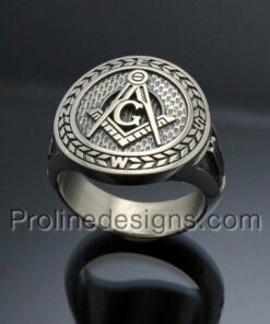 Masonic Ring in Sterling Silver ~ Moral Compass Rose NESW~ style 032
