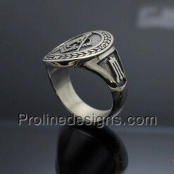 Masonic Ring in Sterling Silver ~ Moral Compass Rose NESW~ style 032