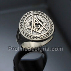 Masonic Ring in Sterling Silver ~ Moral Compass Rose NESW~ style 032