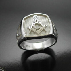 Blue Lodge Masonic Ring in Sterling Silver ~ Style 006