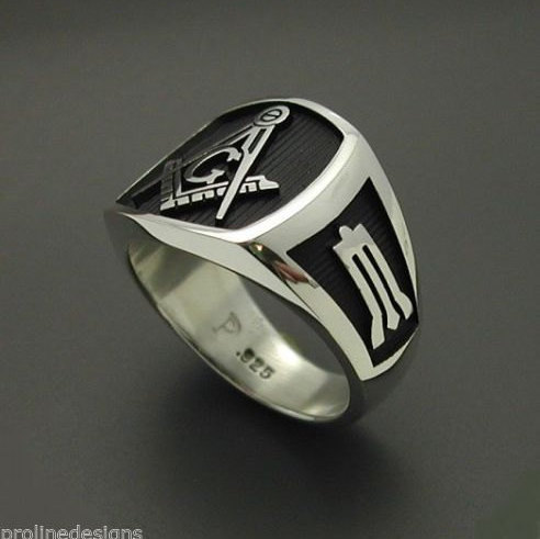 Masonic Ring in Sterling Silver ~ Style 006B - ProLine Designs